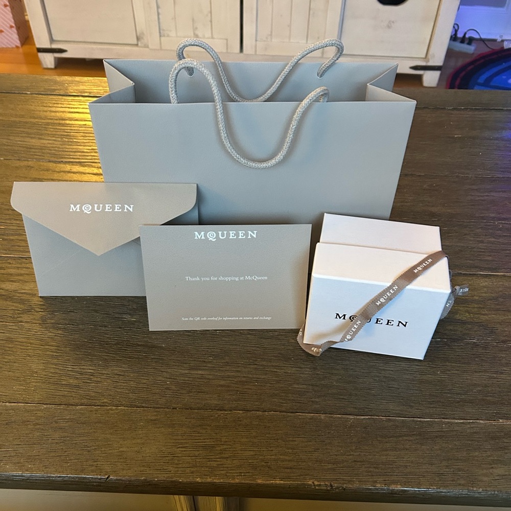 Alexander McQueen Gray Bag and White Box Set